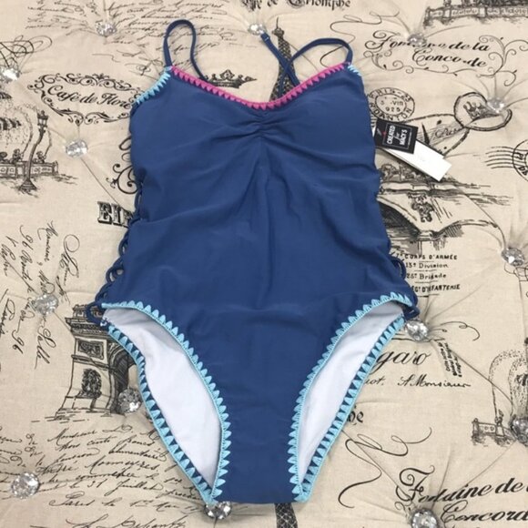 Salt+Cove Juniors' Shell-Stitch Cross-Back Swim - Picture 2 of 4